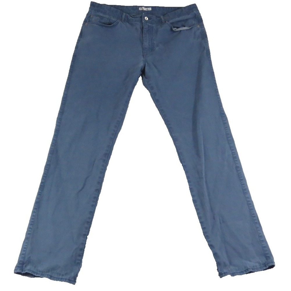 Peter Millar Mens 36x30 Blue Cotton Canvas 5 Pocket Pants Luxury Golf Chino GUC